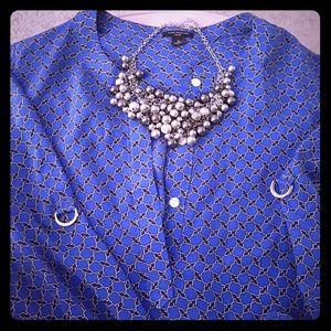 Ann Taylor blue print blouse
